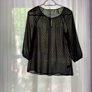 Black sheer blouse